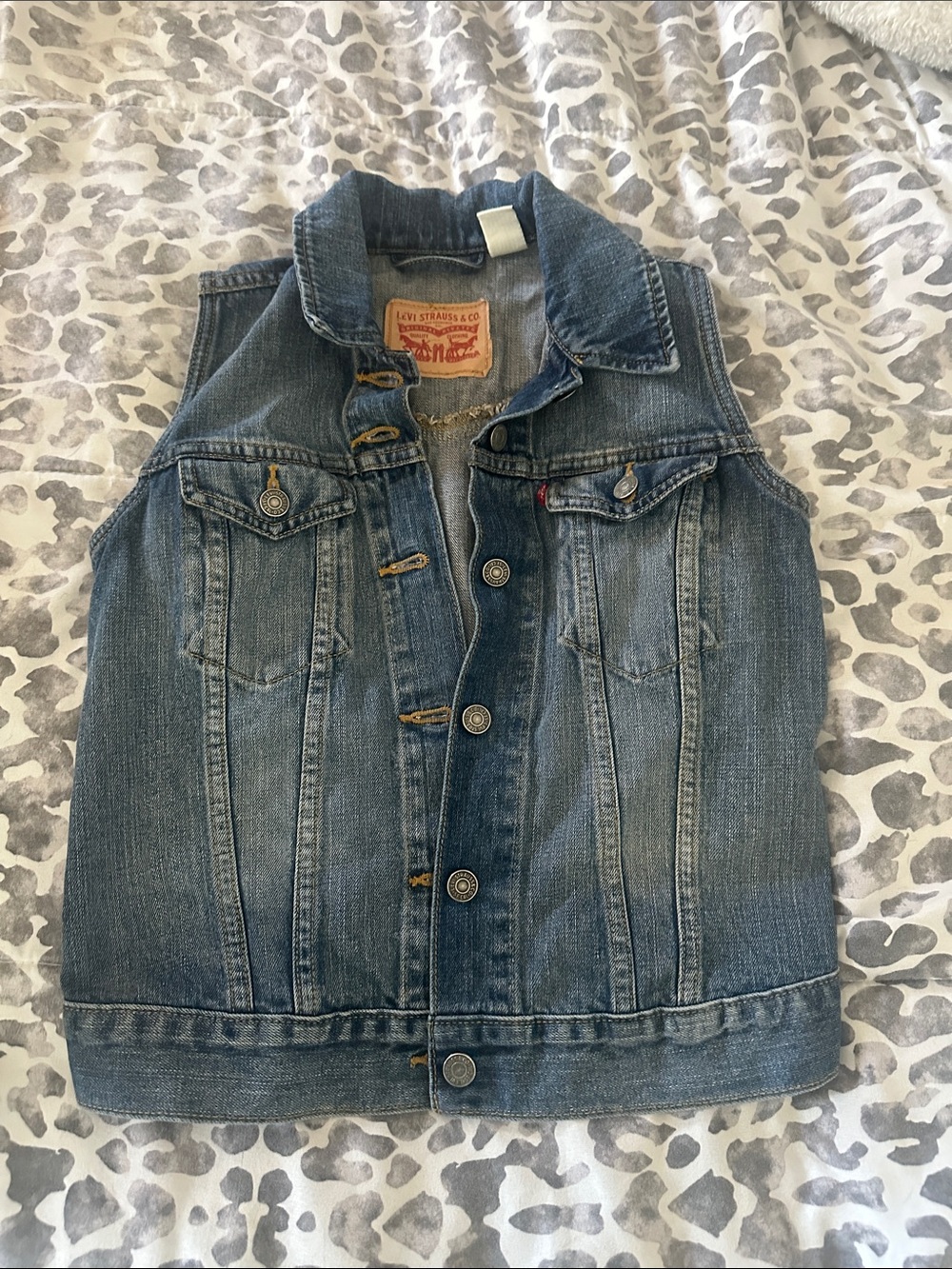 Levi's Blue Kids Denim Vest with Button Front
